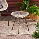 Nusa Modern Rattan Side Table With Tempered Glass Top by HouseOfZazla