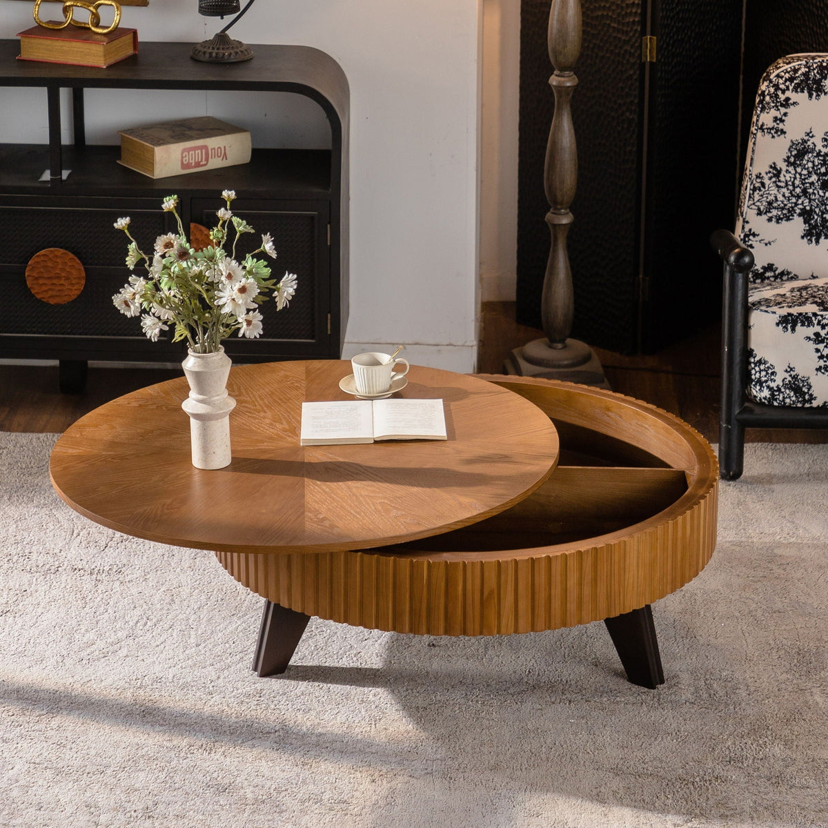 Round Retro Coffee With Solid Wood Legs, photo 23 of 24