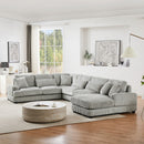 U - Shaped Sectional Sofa With Chaise Lounge, Oversized Living Room Sofa - Gray by HouseOfZazla