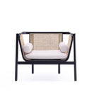 Versailles - Accent Armchair With Rattan Frame - Cream by HouseOfZazla
