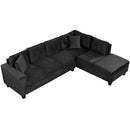 Modern Sectional Sofa With Storage Ottoman, L - Shape Couch With 2 Pillows And Cup Holders by HouseOfZazla