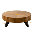 Round Retro Coffee With Solid Wood Legs by Unique Piece Furniture