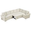 L-Shaped Sofa Convertible Sofa Bed Pull Out Sofa Sleeper With Two Back Pillows, Two USB Ports And Two Power Sockets For Living Room by HouseOfZazla
