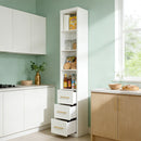 Tall Storage Cabinet With 3 Drawers For Bedroom - White by HouseOfZazla