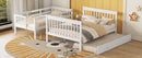 Bunk Bed With Twin Size Trundle, Storage And Guard Rail For Bedroom by HouseOfZazla