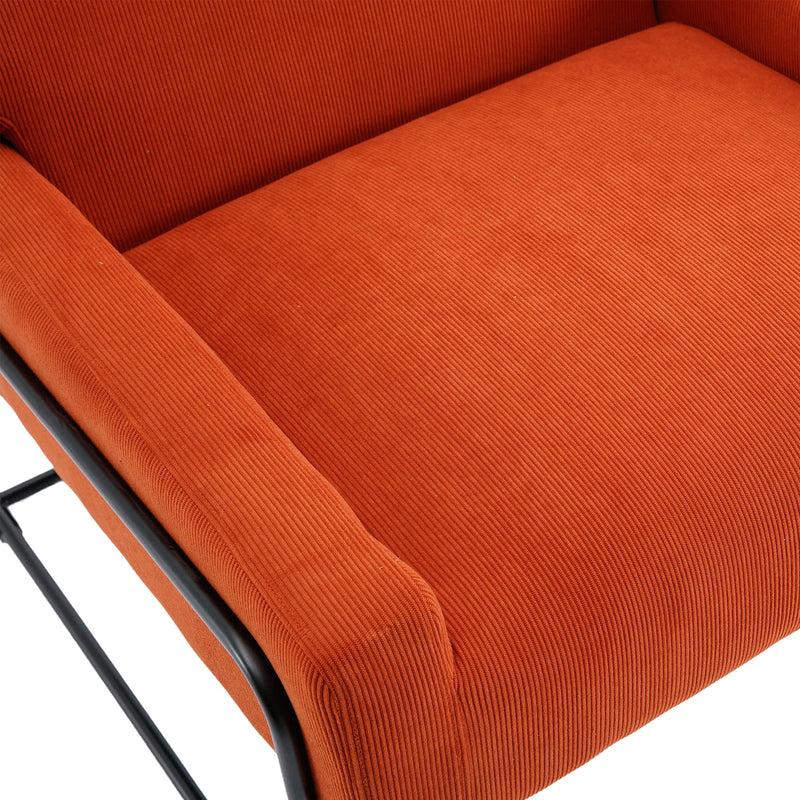 Accent Chair - Modern Industrial Slant Armchair with Metal Frame - Premium High Density Soft Single chair for Living Room Bedroom