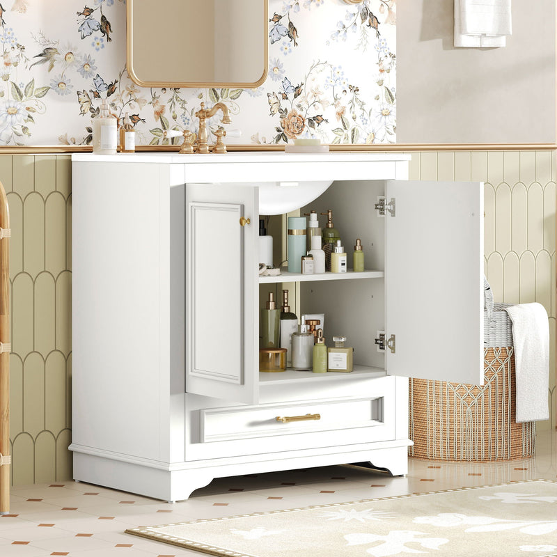 Bathroom Vanity With Sink, Cabinet & 2 Soft Closing Doors & Adjustable Shelf, photo 46 of 50