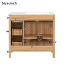 Bathroom Vanity, 2 Soft Close Doors, 3 Soft Close Drawers, Adjustable Shelf - Wood by HouseOfZazla