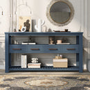 62.2" Modern Console Table Sofa Table for Living Room with 4 Drawers and 2 Shelves