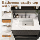 Bianco Carrara Venato Elegant Marble Vanity Top, Bathroom Vanity With Undermount Sink, Sintered Stone by HouseOfZazla