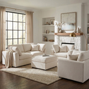 U-Style 4-Piece Sofa Set, 2 Accent Chairs + Loveseat + Movable Ottoman