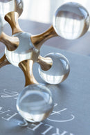 7.9" x 7.9" x 7.9" Clear and Gold Decorative Sculpture by HouseOfZazla