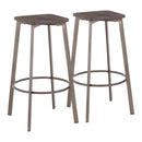 Clara - Industrial Square Barstool (Set of 2) - Espresso by HouseOfZazla