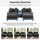 Sectional Sofa With Removable Ottomans, USB Ports, Cup Holders & Storage - Gray / Light Blue by HouseOfZazla