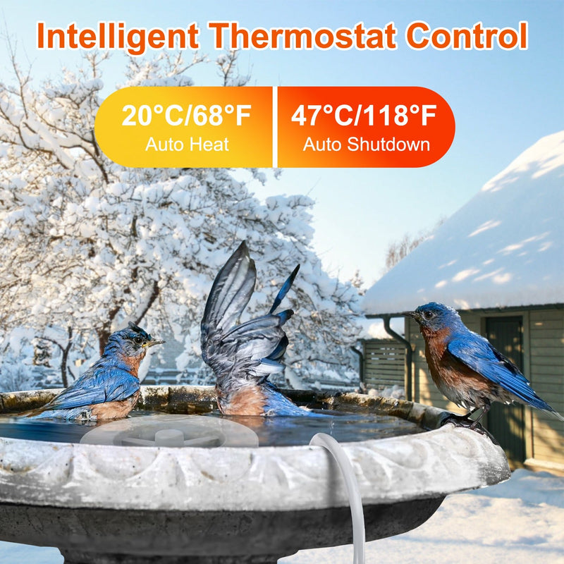 70W Outdoor Bird Bath Heater Winter Deicer with Thermostat, Auto Shutoff & Waterproof Design, photo 4 of 16