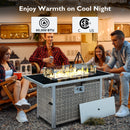 K&K Patio 8-Piece Patio Furniture Set with 43" Fire Pit Table by HouseOfZazla