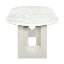 Zayn - Dining Table - White Natrual Marble Top & White by Unique Piece Furniture