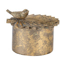 5.1x4.9x3.9' Circular Trinket Box With Bird by HouseOfZazla