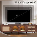 TV Stand With App-Controlled LED Lights, 2 Drawers & Door Storage by HouseOfZazla