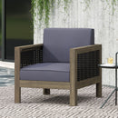 Outdoor Acacia Wood Club Chair With Wicker Accents by HouseOfZazla