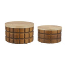 Set of 2 Textured Wood Box