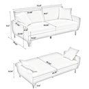 74.41 Inch Teddy Velvet sofa bed with Separate adjustment backrest and Storage Function