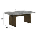 Dillon - Dining Table With Marble Top - Natural / Walnut by Unique Piece Furniture