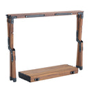 3-piece Folding Outdoor Table and two chairs,Lightweight Aluminum Roll-up Square for indoor, Outdoor Camping, Picnics, Beach,Backyard, BBQ, Party, Patio, Brown/Beige