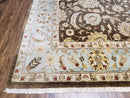 9x12 Vintage Handmade Wool Rug Carpet Indo Mahal Oushak Nice Brown Blue