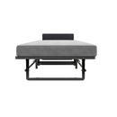 Modern Metal Folding Bed Frame With Foam Mattress, Easy Storage & Mobility - Black by Unique Piece Furniture