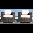 Outdoor Chairs Set With Cushions - Brown Mix by HouseOfZazla