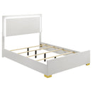 Marceline Wood Full LED Panel Bed White