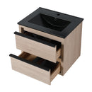 24" Bathroom Vanity, With Black Ceramic Sink And 2 Soft Close Drawers (BLO-G-BL9060BK)W1286S