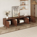 TV Stand With Soft Closing Hinges And Cable Management - Walnut by HouseOfZazla