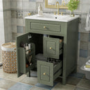 Elegant Bathroom Vanity With Ceramic Sink, Soft Close Doors And Drawers, Double Storage Racks by HouseOfZazla