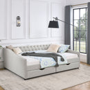 Upholstered Tufted Daybed With Drawers, Waved Arms by Unique Piece Furniture