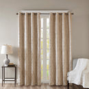 Knitted Jacquard Damask Total Blackout Grommet Top Curtain Panel by HouseOfZazla