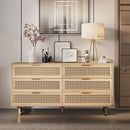 59.06" 6-Drawers Rattan Storage Cabinet