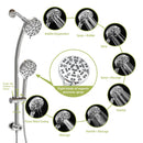 Multi Function Dual Shower Head System With 4.7" Rain Showerhead, 8 Function Hand Shower, Adjustable Slide Bar by HouseOfZazla