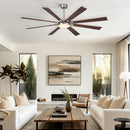 Large Ceiling Fan With Dimmable LED Light 8 Blades Remote Control, Reversible DC Motor by HouseOfZazla