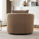 360° Swivel Barrel Sofa Chair With Throw Pillow, Upholstered Accent Chair by HouseOfZazla