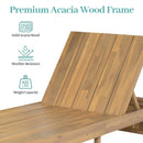 Adjustable Outdoor Chaise Lounge Patio Recliner - Beige / Light Teak by HouseOfZazla