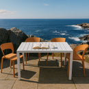 4 Piece Set Of Modern Designed Single Chairs With Long Table
