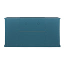 63" TV Stand, Storage Buffet Cabinet, Sideboard with Glass Door and Adjustable Shelves, Console Table for Dining Living Room Cupboard, Teal Blue