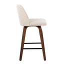 Toriano - Mid Century Modern Fixed Height Counter Stool & Square Footrest (Set of 2) by Unique Piece Furniture