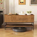 Rectangle Lift Top Coffee Table With Hidden Storage And Lower Shelf - Brown by HouseOfZazla