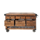 Kaif - Distressed Chestnut Kitchen Cart - Chestnut by Unique Piece Furniture