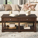 VIBE HAUS Farmhouse Wooden Coffee Table