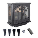 3D Flame Electric Infrared Quartz Fireplace Stove With Remote Control - Antique Black by HouseOfZazla