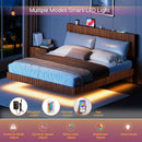 Floating Bedstead With Charging Station And LED Lights by HouseOfZazla